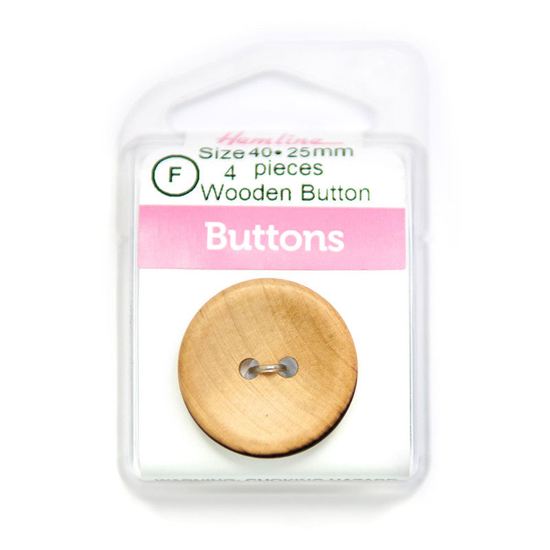 Botón Madera Redondo Natural