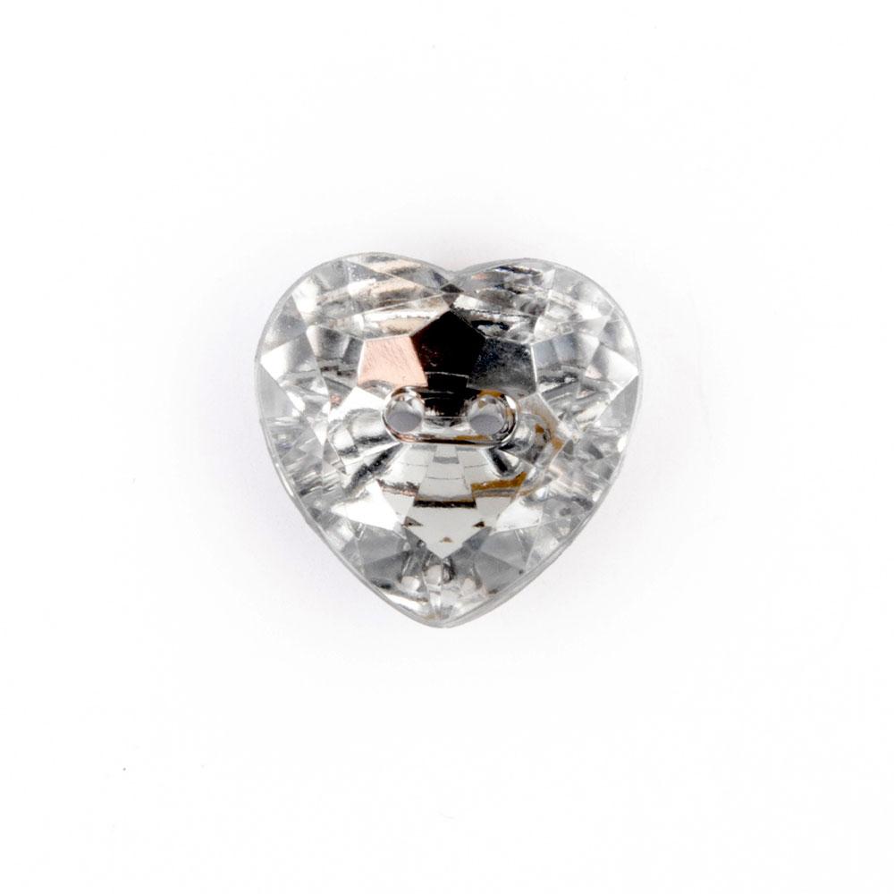 Bot&oacute;n Pl&aacute;stico Cristal Coraz&oacute;n Claro