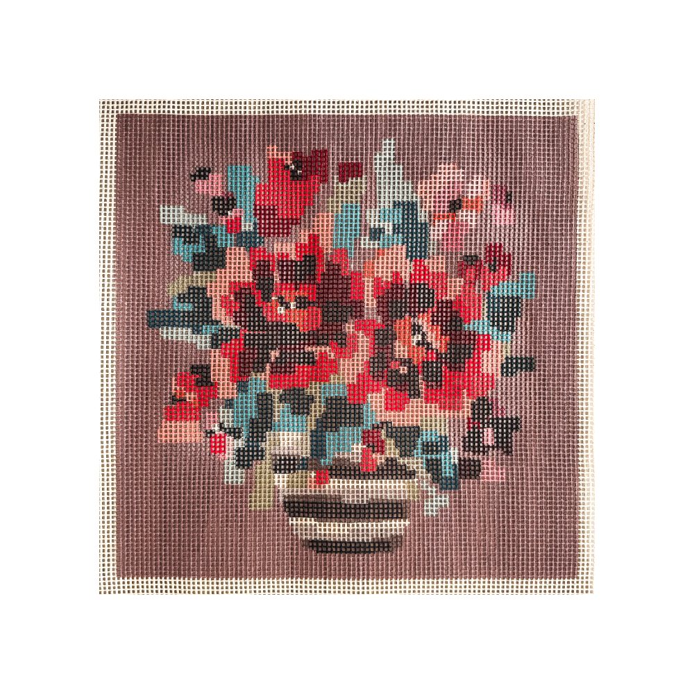 Cañamazo Florero 45x45 I.Jullian