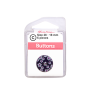 Botón Plástico Diseño Flores Morado