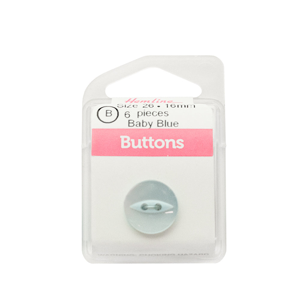 Botón Plástico Ojo de Pez Celeste