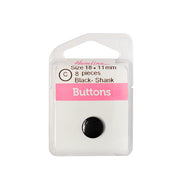 Bot&oacute;n Pl&aacute;stico Redondo Plano Negro