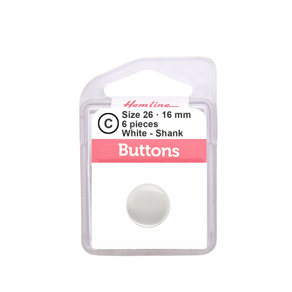 Botón Plástico Redondo Plano Blanco