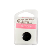 Botón Plástico Redondo Plano Negro