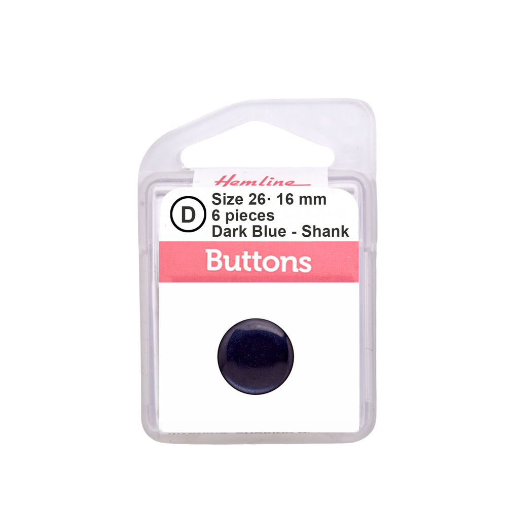 Botón Plástico Redondo Plano Azul Marino