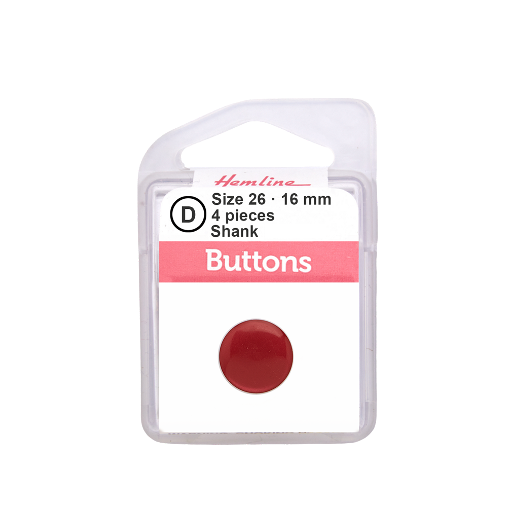 Botón Plástico Redondo Plano Rojo