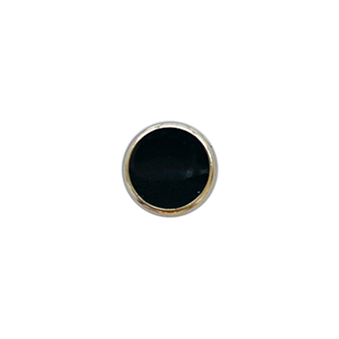 Botón Plástico Redondo Borde Dorado 18MM 5UN